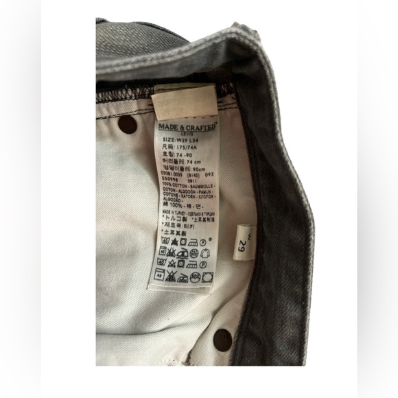 LEVI’S MADE & CRAFTED jean for men. Color: grey. Size: W: 29x27 - Picture 3 of 4